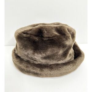 Ben Berger Luxury Collection Faux Fur Vintage Bucket Hat Brown